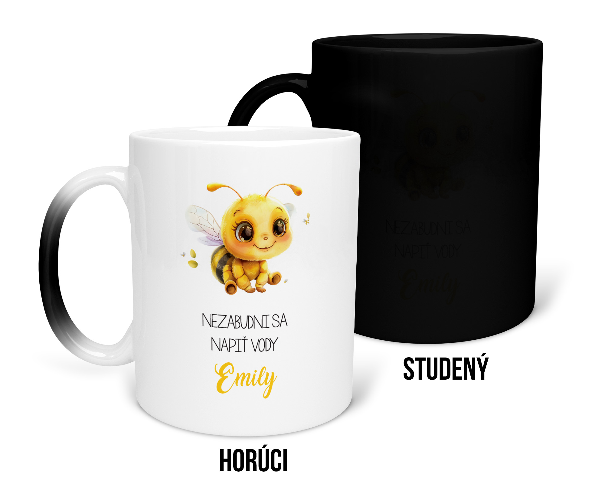 Hrnček s potlačou "Nezabudni sa napiť vody" s menom na želanie