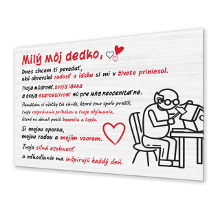 Poďakovanie dedkovi - tabuľka s potlačou