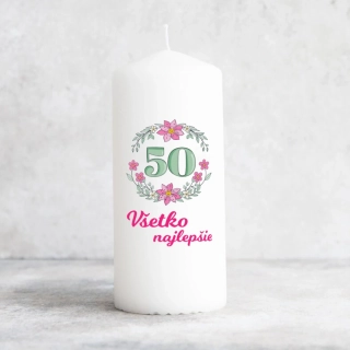 Sviečka s potlačou *VEK* Všetko najlepšie