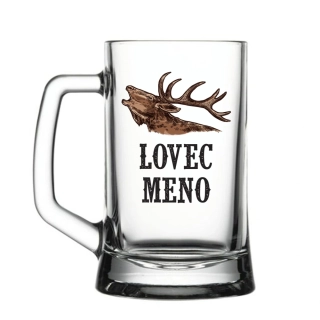 Pivový krígel s potlačou Lovec s menom na želanie