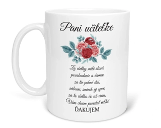 Darček pre pani učiteľku hrnček s potlačou Pani učiteľke