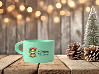 Hrnček makrónka Milujem Vianoce