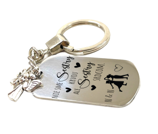 Kľúčenka z nerezovej ocele "Sestry" s iniciálmi na želanie
